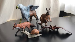 Papo Animals Part 1 hippogriff、kangaroo、vampair bat、snail、red fox Review [upl. by Jean-Claude]