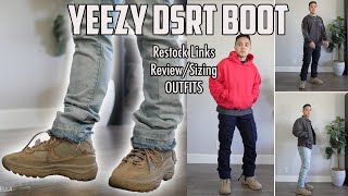 Yeezy Desert Boot quotRockquot RESTOCK  Outfits  Review  LINKS [upl. by Yelraf]