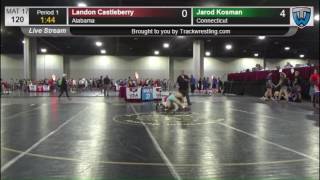 1152 Junior Men 120 Landon Castleberry Alabama vs Jarod Kosman Connecticut 3614352104 [upl. by Aineval]