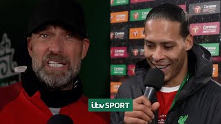 We have a BROMANCE  Jurgen Klopp and Virgil van Dijk after Liverpools Carabao Cup win [upl. by Cormick873]