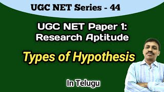 Types of Hypothesis I UGC NET Paper 1 Research Aptitude I In Telugu [upl. by Orten939]