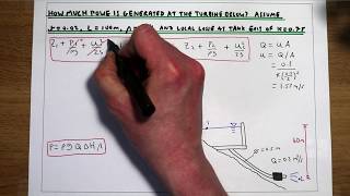 Calculating the power a turbine can generate on a hydroelectric scheme using Bernoulli’s equation [upl. by Burke]