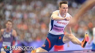 Karsten Warholm easily advances to begin 400m hurdle title defense  Paris Olympics  NBC Sports [upl. by Graig]