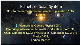 Trick to Remember Names of Planets in order  Planet Names in order  Solar System Planets Name [upl. by Chariot538]