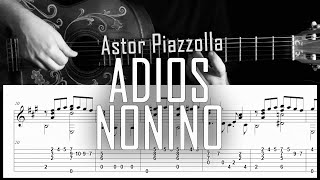 Adiós nonino Astor Piazzolla  Fingerstyle guitar  Arreglo solista con partitura y tablatura [upl. by Cony]