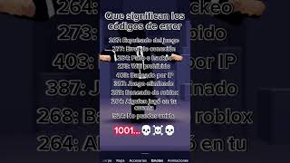 Que significan los códigos de error en Roblox 👀👀❤️❤️❤️❤️💀💀❤️apoyoplissssssssssssss roblox shorts [upl. by Thornburg]