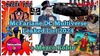 McFarlane DC Multiverse Leaked List 2024 Top 10 Tumbler Bane Batman   Mezco Classic Robin [upl. by Howlend]