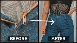 How To Fix Broken Jean Zipper FAST No Sewing Machine [upl. by Nnyw]