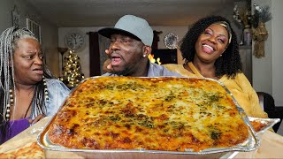 FLIRTING WITH HUBBY IN FRONT OF NANA LASAGNA RECIPECHRISTMAS SERIES MUKBANG EATINGSHOW [upl. by Clausen]