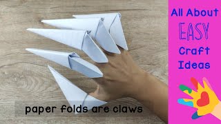 How to make a paper claws nail  Nursery Craft Ideas  Paper Craft Easy  Origami claws easy [upl. by Dnilazor]