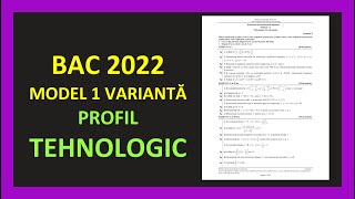 Bacalaureat matematica 2022 varianta tehnologic rezolvata model bac mate pregatire bac tehnologic [upl. by Assyli]