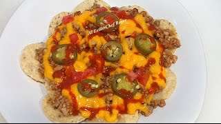 como hacer NACHOS CON CARNE Receta  401 nachos con queso [upl. by Sidonie]