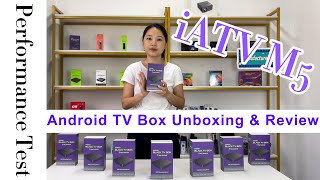 iATV M5 Android TV Box Unboxing amp Review  Performance Test [upl. by Noiramaj]