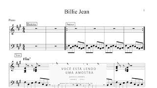 Partitura de Piano Billie Jean  Michael Jackson [upl. by Zimmermann]