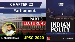 Chapter 22  Parliament  Polity Laxmikanth [upl. by Jun616]