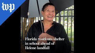 Florida residents shelter in school ahead of Helene landfall [upl. by Eelaroc]