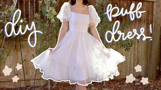 Diy Puff Sleeve Dress  Pattern Available  Selkie Inspired Puff Dress Tutorial ✨so dreamy✨ [upl. by Atiruam]