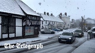 UK weather Snow falls in South East and London as new ice warnings put in place [upl. by Gomer300]