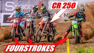 Racing 17YearOld CR250 2 Stroke vs Modern 4 Strokes [upl. by Hilliary]