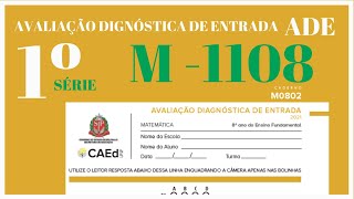 ðŸ”¥ 1Âª SÃ‰RIE DO ENSINO MÃ‰DIO AVALIAÃ‡ÃƒO DIAGNÃ“STICA DE ENTRADA  ADE  I 1Âº BIMESTRE 2021 I M 1108 [upl. by Ewell636]