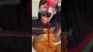 THEY CALL ME SPICY QUEEN  Samyang Buldak Rose Chicken flavor buldak food shortvideo shorts [upl. by Nalra]