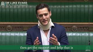 Raising awareness of the existing support for carers  Dr Luke Evans MP in Parliament [upl. by Lrac679]