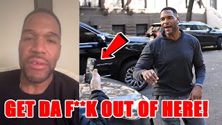 Michael Strahan EXPLODES on reporter asking about National Anthem controversy THROWS PHONE AWAY [upl. by Nola626]