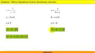 Dziedzina funkcji ze wzoru  Zadanie  Matfiz24pl [upl. by Bettencourt]