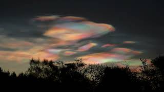 Amazing Nacreous clouds or Motherofpearl clouds seen in the Highlands of Scotland [upl. by Copeland]