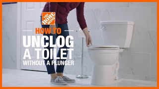 How to Unclog a Toilet Without a Plunger  Toilet Repair  The Home Depot [upl. by Bedwell]