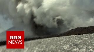 Moment BBC crew caught up in Mount Etna volcano eruption  BBC News [upl. by Rakel416]