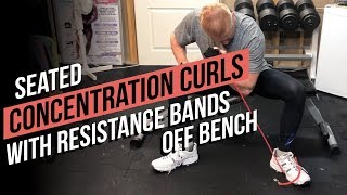 How to Do Seated Concentration Curls with Resistance Bands The Best Resistance Bands Exercises [upl. by Lilllie]