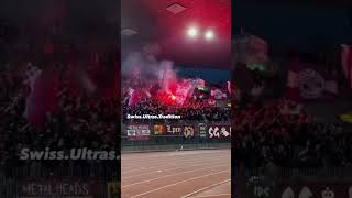 Servette FC away in Zürich against FCZ27102024 servettefc swissultras ultras pyroshow [upl. by Iana]