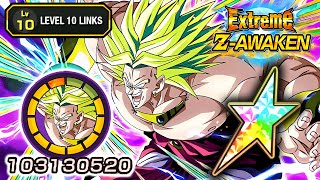 100 EZA INT LSSJ BROLY LEVEL 10 LINKS SHOWCASE Dragon Ball Z Dokkan Battle [upl. by Akehsat]