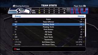 Madden 12 franchise with updated rosters Season 1 Week 4  Seahawks at Giants 9303of3HD [upl. by Arras356]