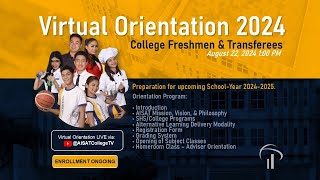 College Freshmen amp Transferees Virtual Orientation 2024 [upl. by Kcired753]