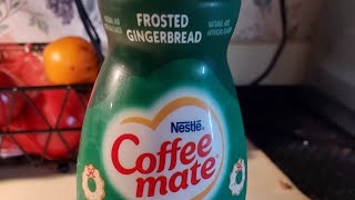 Nestlé Coffee Mate Frosted Gingerbread Coffee Creamer Mini Sip N Review [upl. by Aryl601]