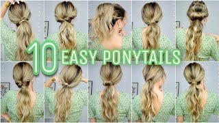 10 BEGINNER FRIENDLY PONYTAIL HAIRSTYLES 🐣 MEDIUM amp LONG HAIRSTYLES [upl. by Margareta]