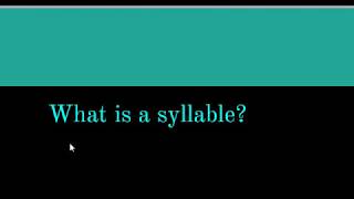 What is a syllable [upl. by Elram]