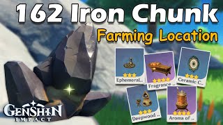 162 Iron Chunk Farming Route Locations  Lokasi Farm Iron Chunk  Genshin Impact [upl. by Linnie937]