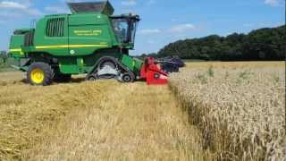 John Deere C670  Geringhoff Harvest Star HV 660 Weizenernte 2012 [upl. by Lazar449]