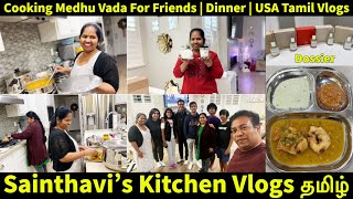 Cooking Medhu Vada For Friends  Dossiers Collection Of Fragrances USA Tamil Vlogs [upl. by Ahtenek935]