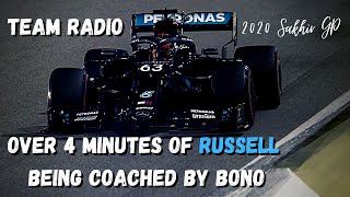 Over 4 Minutes Of Bono Coaching George Russell Team Radio 2020 Sakhir GP  UNHEARD Team Radio [upl. by Lusa183]