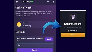 Cash on Twitch  Tapswap Code  Top Ways to Make Cash on Twitch as a Streamer [upl. by Fowle]