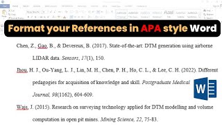 How to quickly format your paper in APA Style 2024  thesis references  Bibliography [upl. by Ddarb]