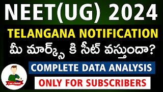 NEET UG 2024 Telangana Counselling Notification Complete Data Analysis  MBBS Seat Probability [upl. by Odilia]