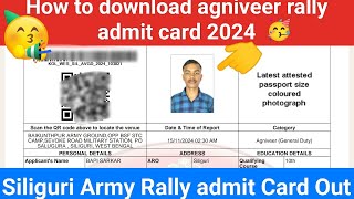 how to download agniveer admit card 2024agniveer admit card 2024 kaise download karesiliguriarmy [upl. by Wartow]