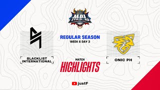 BLACKLIST vs ONIC PH HIGHLIGHTS  MPL PH SEASON 13 WEEK 6 BLCK vs ONIC [upl. by Estey]