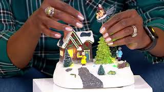 Kringle Express LED Christmas Village with Flying Sleigh on QVC [upl. by Darby]