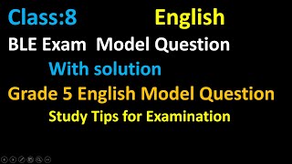 BLE examClass 8 Englishgrade 8 Englishtips for studying for examsstudy tips for exam preparation [upl. by Aninay]